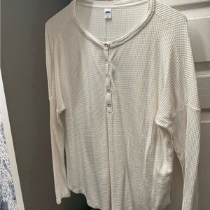 Cream old navy waffle knit Henley tunic